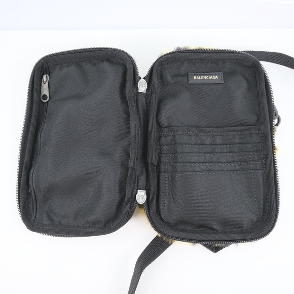 Balenciaga Authentic Faux Fur Explorer Animal Print Crossbody Front Flap - Picture 14 of 16